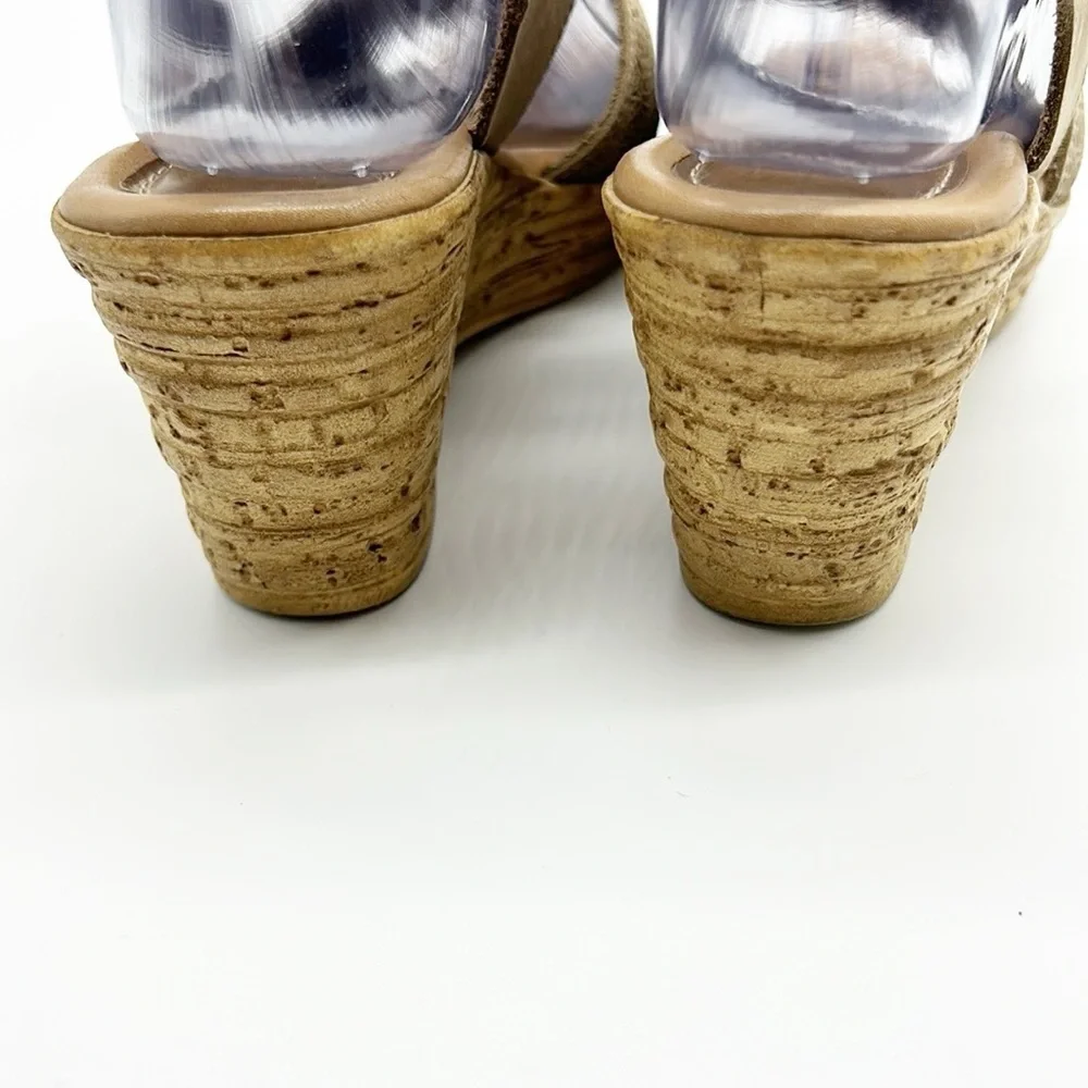 Spring Step MITU Wedge Sandals EU 36 Women's 5.5-6 Beige Perforated Leather‎